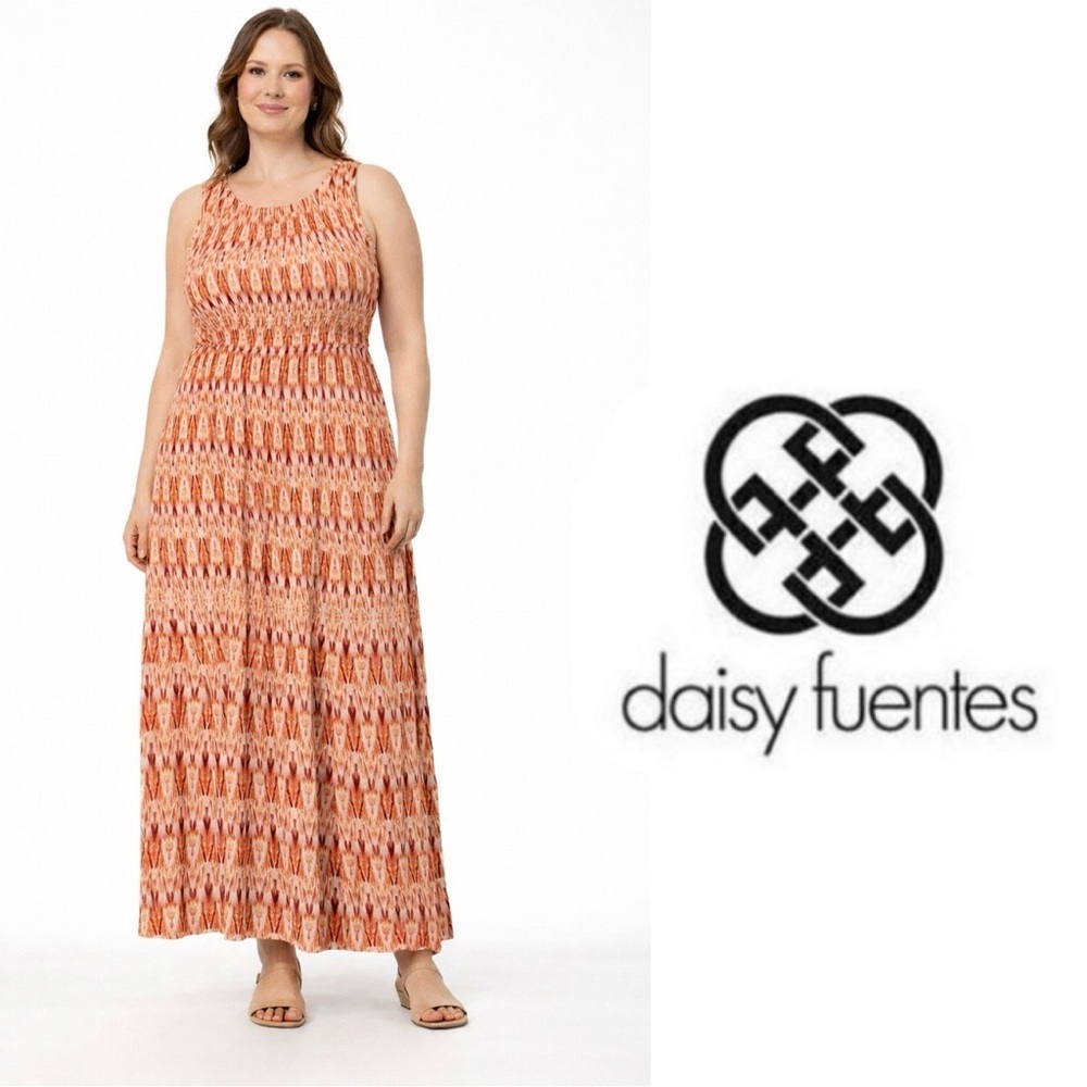 NWT daisy fuentes Tangerine combo maxi With back detail size XL